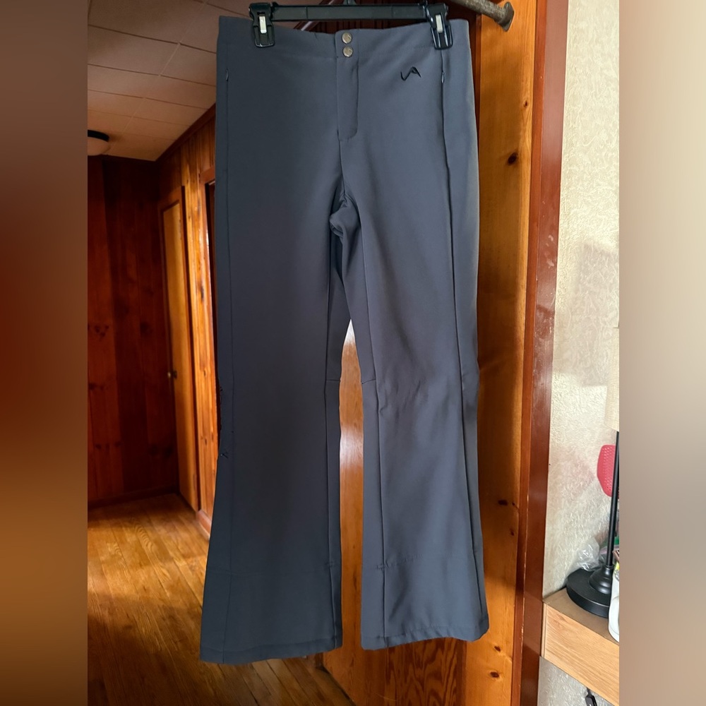 Women's Stretch Flare Pants in Charcoal Gray